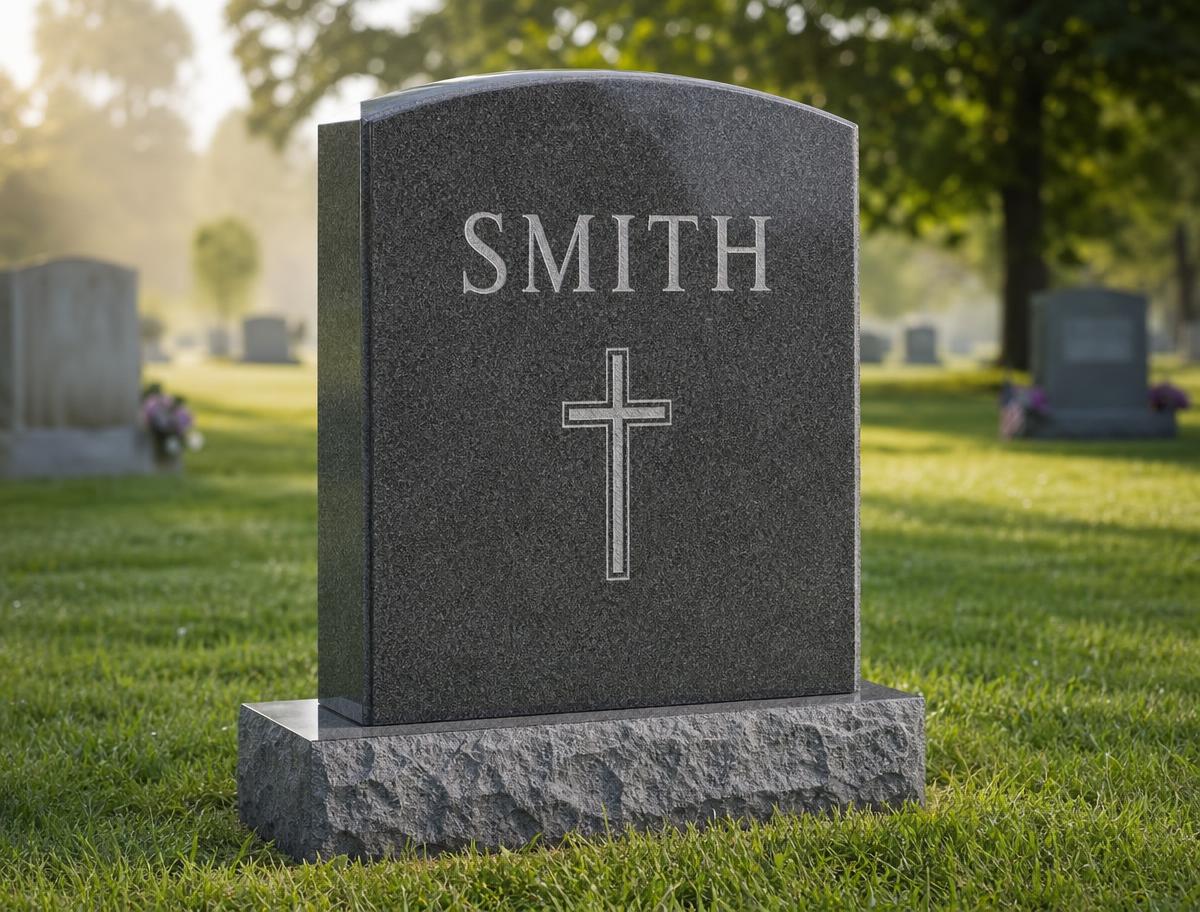 A headstone before and after restoration